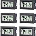 6 Pack Mini Digital Thermometer Hygrometer,Indoor Temperature and Humidity Gauge Meter Monitor Fahrenheit () for Home,Greenhouse,Jars