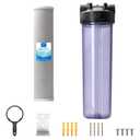 Airthereal Whole House Water Filter Housing, Sediment Filters for Well and City Water, 20"x4.5" Sediment Whole House Water Filter Cartridges with 1" NPT Port and Include 1-Pack CTO Filter