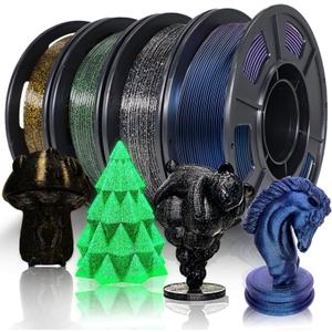 YOUSU 3D Printer Filament PLA Filament 1.75mm Multicolor PLA Filament 250g*4 Sample Pack