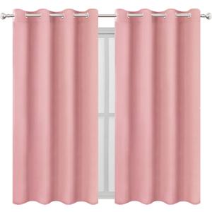 LEMOMO Pink Thermal Blackout Curtains/52 x 72 Inch/Set of 2 Panels Room Darkening Curtains for Bedroom