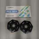 Gelibo,Weekly Pill Organizer, 2 Pack Portable Travel Pill Box Dispenser Medicine case 6 Colors (Seven Day) New Edition for Vitamin/Fish Oil/Pills/Supplements-Arthritis Friendly (Black)