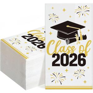 3 x 2026 Graduation Party Decorations, 50 Pack Dinner Napkins for Congratulation Party Decor Supplies, Disposable Paper Cocktail Napkins for College High School PhD Nurse Law School Graduations