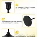 4 Sets(12 Pcs) Black Tapered Candle Holder,Candlestick Tall Metal Candlestick Holders for Table Centerpiece Home Decor for Wedding Fireplace Mantel Housewarming Gift Fits 3/4 Inch Thick Candles