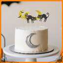 2 x GYGYL 20 PCS Halloween Cupcake Toppers, Glitter Moon Cat Bat Cupcake Picks for Halloween Theme Birthday Party Supplies (Moon)