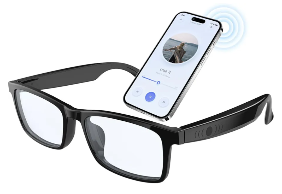 Smart Glasses for Men & Women, Clear Blue Light Glasses, Bluetooth Glasses with Speaker, Intelligent Touch & Voice Assistant, Compatible with iOS/Android, Audio Eyeglasses for Gaming/Working