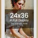 24x36 Picture Frame Natural Oak Wood From California-USA with Real Tempered Glass, Handcrafted 24x36 Photo Frame Matted to 20x30 Wedding Photo,Family Picture,Graduation Picture Display on Table & Wall