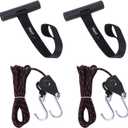 Mind and Action Kayak Tie Down Straps,Quick Hood Loops Trunk Anchor,Canoe Transport Accessories Secure Vehicle Lashing Point (2 Straps+2 Pulley Hooks)