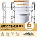 Toilet Safety Rails for Seniors, Adjustable Toilet Safety Frame Handles Fits Most Toilets, Mothers Day Gifts for Handicap and Disabled Seniors Elderly, Foldable, Safe Weight Capacity of 330 lbs(150KG)