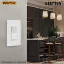 BESTTEN (50 Pack) USWP4 Matte White Screwless Switch Plate, 1-Gang Decorator Wall Outlet Cover, H4.69 x W2.91, for Light Switch, Dimmer, USB, GFCI, Receptacle