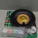 Lunmon Roulette Wheel Set Include 10 Inch Roulette Wheel, Double Sided Felt, 200 Chips, Chip Rake, Acrylic Marker, Dealer Poker Button for Casino Game Blackjack Night Party Holidays(Green)