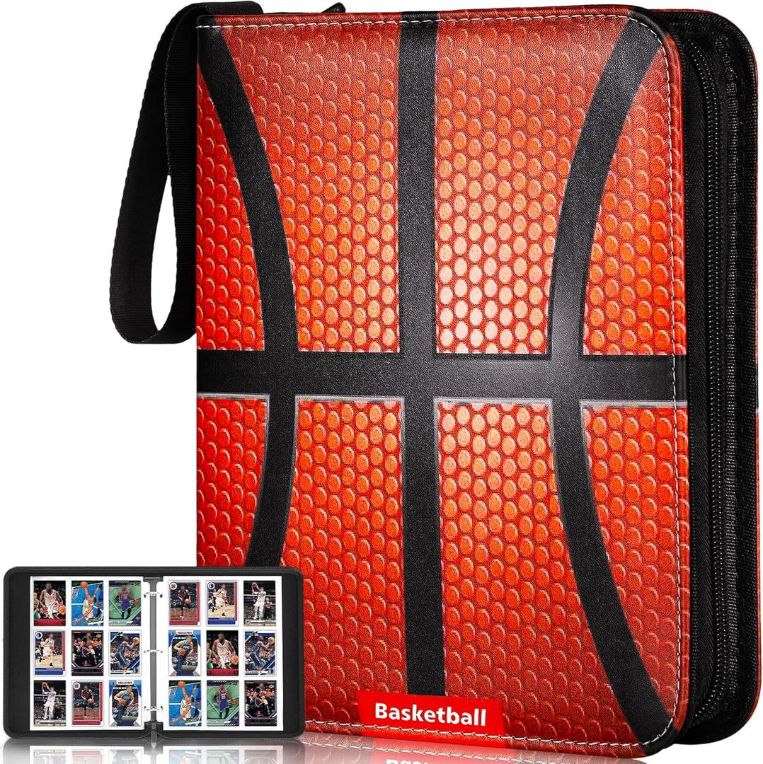 RONMONG Basketball Card Binder,20252026 Sports Trading Card with Sleeves Holder Album,990 Pockets Basketball Card Holder Sheets Display Storage Protectors for Collectors Boys and Girls Gift