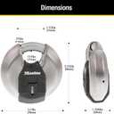Master Lock M50XKADCCSEN Padlock, Magnum Stainless Steel Discus Lock, 3-1/8 in. Wide, M50XD