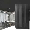 Art3d 12-Pack Slat Design 3D Wall Panels for Interior Wall Decor, 2x4 FT PVC Decorative Drop Ceiling Tiles - Black