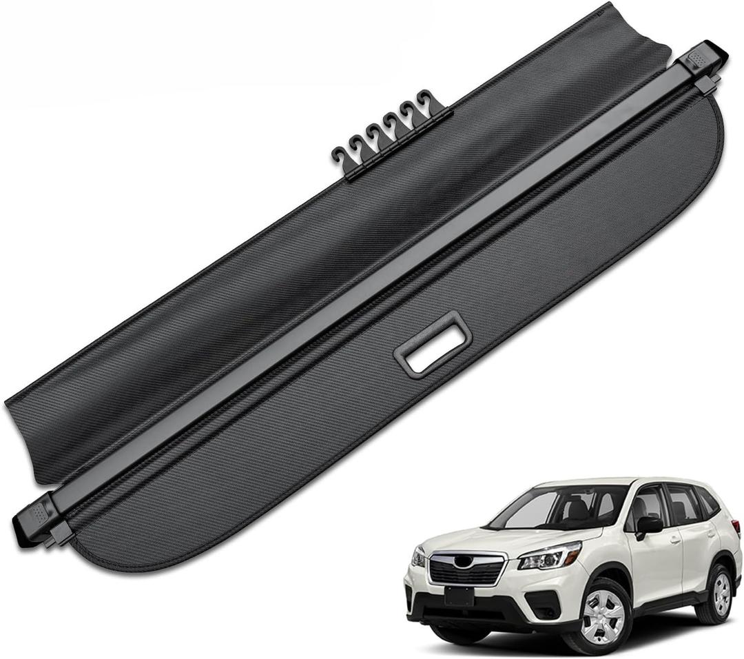 MIALUTY® Cargo Cover for 2019-2024 Subaru Forester Retractable Trunk Cover Forester Accessories Anti-Peeping Anti-Theft Privacy Screen,Trunk Luggage Shield Shade Carbon Fiber Texture