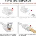 RGBZONE 10Pcs 4 Pin 10mm LED Strip Connectors and 32.8FT 4 Pin RGB Extension Cable Strip to Wire Quick Connection for 10mm Wide Waterproof or Non-Waterproof SMD RGB 5050 LED Strip Light(IP20/IP65)