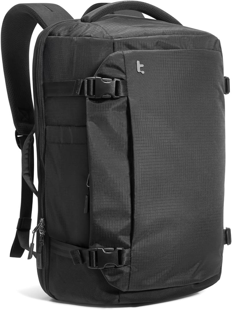 tomtoc Travel Backpack 28L, TSA Friendly Flight Approved Carry-on Luggage, Personal Item Travel Bag, Water-resistant Lightweight Business Rucksack, Durable Bag Fits 16 Inch Laptop