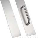 Sumnacon 1 Set 16" Stainess Steel Door Handle Pull & Push Plate - Heavy Duty Silver Gate Handle Bar for Home/Office/Warehouse/Public,Suitable of Wooden/Composite Door with Screws,Brushed