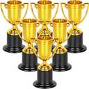 WINKIO Mini Trophies,Gold Trophy Award, Plastic Trophies for Kids, 4 Inch Trophy Cups, Award Trophies for Party Favors, Props, Rewards, Winning Prizes, Competitions Ceremony Parties Favor