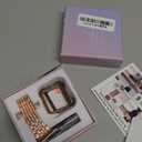 JOHIPI 3 Pack Compatible With Apple Watch Band 38mm 40mm 42mm 44mm + Case, Women Jewelry Bling Diamond Metal Strap with Diamond Case and Glass Screen Protector Case For iWatch Series SE 6 5 4 3 2 1