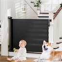 PRObebi Retractable Baby Gates for Stairs & Doorways, Dog Gate 0-54" W × 34" H, Black