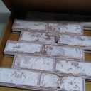 3D Faux Brick Wall Panel Peel and Stick, 10 Pcs of 12"X12", Not Real Brick, Small Size, Ultra-Light PVC Fake Brick Decorative Tiles Backsplash, Retro White, Paintable