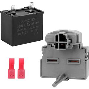 2319792 W10197428 Refrigerator Compressor Start Relay W10189190 WPW10662129 Run Capacitor Embraco Qd TSD2 Fit for W-hirlpool Ken-More May-tag, 12uF 250V Run Capacitor by Fetechmate - 1 Year