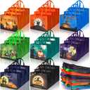 Sadnyy 80 Pcs Large Halloween Treat Bags Bulk - 12.6 x 9.84 x 6.79 Inch Happy Halloween Tote Gift Bags Reusable Candy Bag with Handles for Party Favors (Pumpkin)