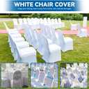 150 Pieces White Chair Covers - Versatile Stretch Polyester Spandex Dining Chair Slipcovers for Dining, Party, Wedding, Banquet, and More