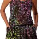 Summer Mae Swim Romper Women's One Piece Swimsuits with Pockets 2026 Blouson Modest Bathing Suits (Tie Dye Gradient Starry Sky), 12