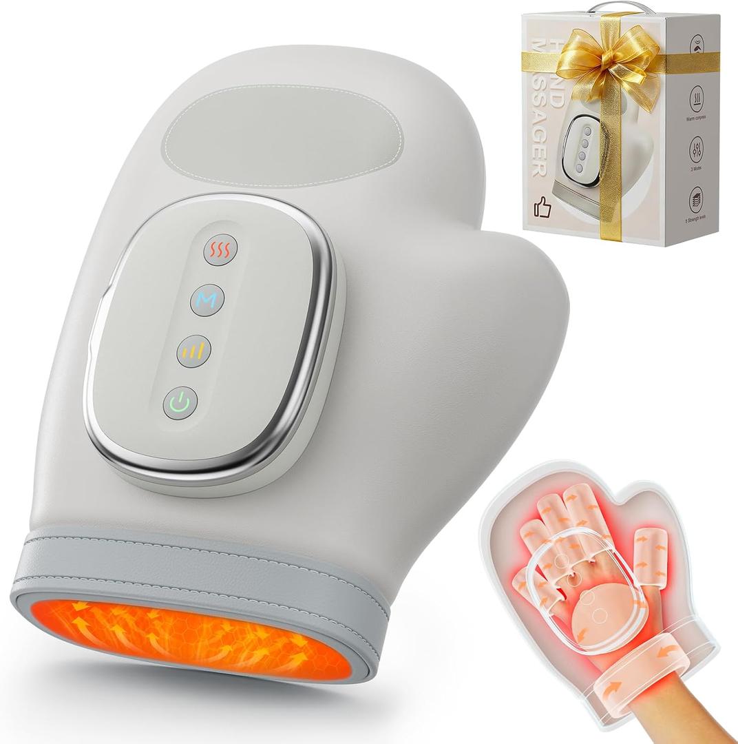 Cordless Hand Massager with Heat and Compression, Ideal Gifts for Mom Wife