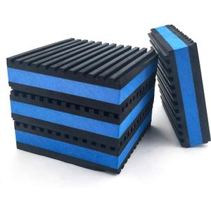 LBG Products Rubber Anti-Vibration Isolator Pads,Heavy Duty Blue EVA Pad for Air Conditioner,Compressors,HVAC,Treadmills etc(4'' X 4'' X 7/8")