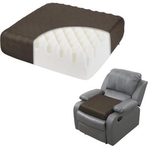 HOMBYS 5" Thick Egg Shaped Foam Recliner Chair Cushion for Elderly, Thicken & Extra Large Seat Cushion Chair Pad for Couch, Armchair, Wheelchair for Easy to Stand Up & Reduce Hip & Lumbar Pain, Brown (Coffee Color)