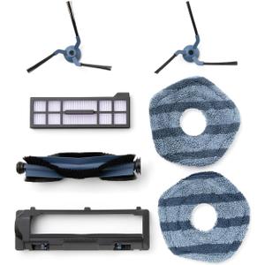 eufy Replacement Parts Kit for X10 Pro Omni, Roller Brush with Bristles and Rubber, Brush Guard, 2 Side Brushes, Washable Filter, and 2 Mop Cloths