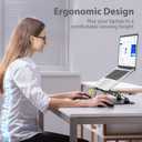 Adjustable Laptop Stand for Desk, Metal Foldable Laptop Riser Holder, Portable Desktop Book Stands, Ventilated Cooling Computer Notebook Stand Compatible with 10-15.6 Laptops