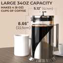 Cafe Du Chateau Stainless Steel French Press Coffee Maker 34 oz - Easy to Use Insulated Coffee Press with 4-Level Filtration, Manual Brewer for Tea, Camping & Travel with BPA Free, Durable Clear Glass