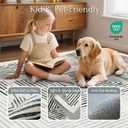 BLISSA 8x10 Area Rugs for Living Room - Soft Large Washable Geometric Black White Lines Modern Abstract Rug for Bedroom Striped Contemporary Carpet for Nursery Dining Room Home Office Decor