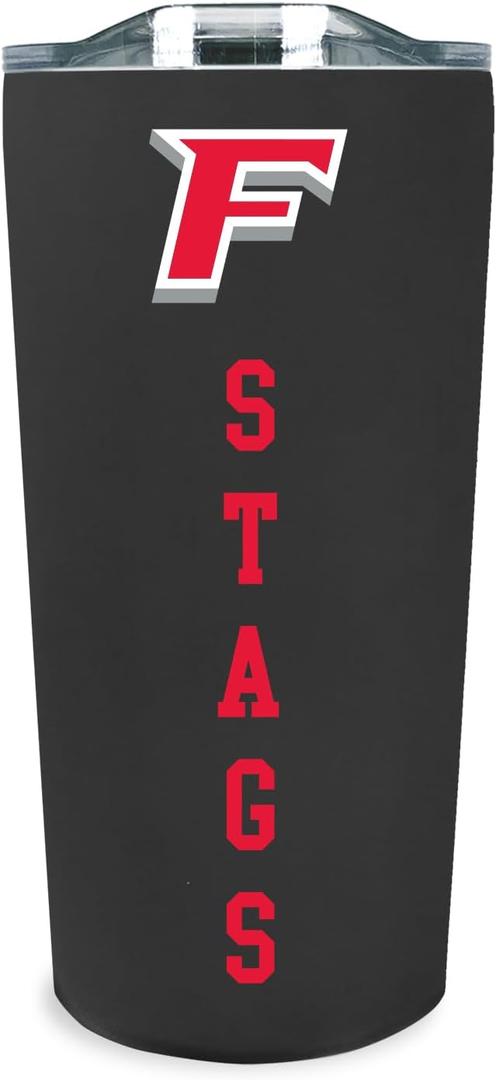 Officially Licensed Collegiate Stainless Steel Tumbler - Double Walled Insulated Travel Tumbler with Slide Lid - 18 oz (Fairfield)