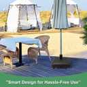 Patio Umbrella Base with 4 Rolling WheelsFillable & Movable Market Stand for Patio,Poolside, Deck,Garden (Black)