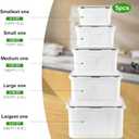 5 PCS Large Fruit Containers for Fridge - Leakproof Food Storage Containers with Removable Colander - Dishwasher & microwave safe Produce Containers Keep Fruits, Vegetables, Berry, Meat Fresh longer