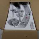 44" Large Ceiling Fans with Lights Wagon Wheel Chandelier Black, Farmhouse Fandelier Dining Room Light Fixture, 6 Speed, Timing, Adjustable Height for Dining Room Living Room