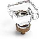 coolnews 8 Pack Vintage Antique Brass Cabinet Knobs, Clear Crystal Drawer Knobs for Kitchen Bedroom Bathroom, Old Style Glass Knobs and Pulls for Cabinets Closet Furniture, Antique Bronze