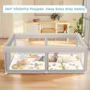 Baby Playpen with Mat 50x50 Inch, Play Pen for Babies and Toddlers with Gate, Baby Fence Sturdy Safety Playpen, Indoor & Outdoor Kids Activity Center