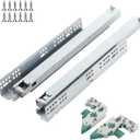 Full Extension Soft Close Undermount Drawer Slides 20 inch, 55LB Capacity Bottom/Under Mount Slow Close Cabinet Drawer Runners-1 Pair