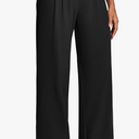 Heathyoga Womens Dress Pants Pull On Wide Leg Stretchy Work Pants Women Business Casual Outfits Slacks for Women Trousers, Petite, 2XL