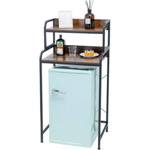 2-Tier Mini Fridge Shelf Storage Shelf Mini Fridge & Microwave Stand Table, Kitchen Shelves Freestadning for Kitchen, Office
