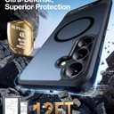 TORRAS Strong Magnetic & Seamless Stand for Samsung Galaxy S25 Case, Fit for MagSafe, Mil-Grade Drop Protection, Adjustable Kickstand for Samsung Galaxy S25 Case, Translucent Back/Black Edge