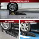 ROBLOCK Heavy Duty Low Profile Car Ramps for Oil Changes, Portable Car Ramps for Low Cars High Lift and Jack Support, Vehicle Ramps for Garage, 35.63''x12''x8.07'', G.V.W 13000 LBS, 2 PCS