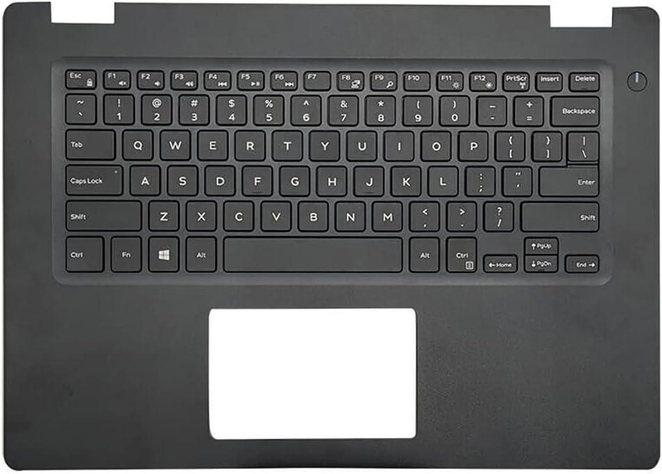 Replacement Laptop Upper Case Palmrest Non-Backlit Keyboard Assembly Part for Dell Latitude 3490 E3490 0P8YTM P8YTM Black
