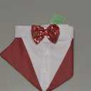 Kuoser Dog Tuxedo Dog Suit and Bandana Set, Dogs Tuxedo Wedding Party Suit, Doggy Prince Bow Tie Shirt Formal Pet Wedding Attire for Large Medium and Small Dogs Golden Retriever Samo Bulldogs (Large (pack of 1), Pink)