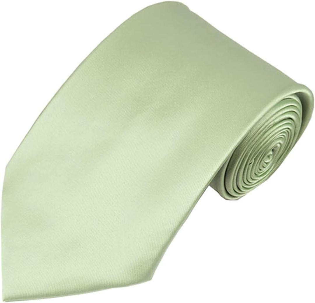Romario Manzini Solid Light Sage Green Color Standard Men's Necktie (Green)